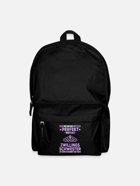Zwillingsschwester Geschenk Zwilling Spruch lustig - Rucksack - Schwarz