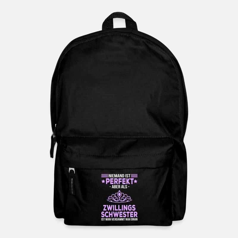 Zwillingsschwester Geschenk Zwilling Spruch lustig - Rucksack - Schwarz
