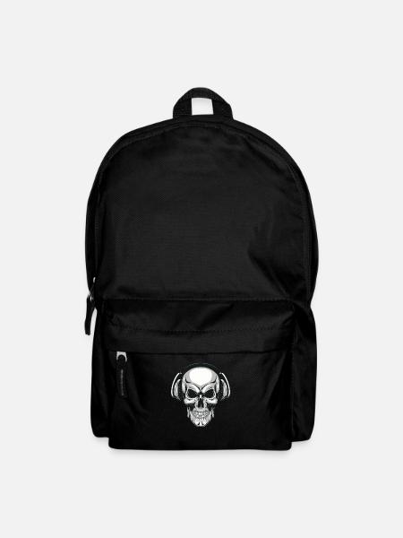 Skull with headphones - Backpack - black