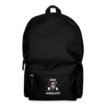 Pinguin Weihnachtsmütze Gamepad Gaming Schnee - Rucksack - Schwarz - Vorne
