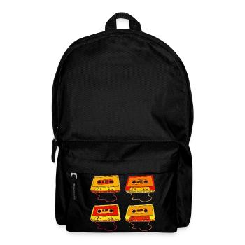 Music Cassette Compact Cassette Magnetic Tape Retro - Backpack - black - Front