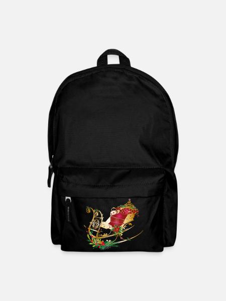 Pferdeschlitten weihnachtlich geschmückt - Rucksack - Schwarz