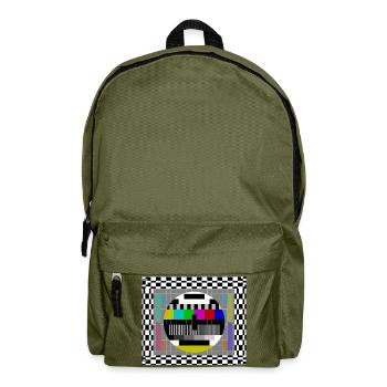 Gesichtsmaske TV Testbild Maske Retro Fernsehen - Rucksack - Olivgrün - Vorne
