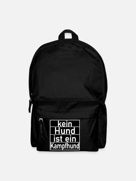 kein Hund ist ein Kampfhund Hunde Sprüche - Rucksack - Schwarz