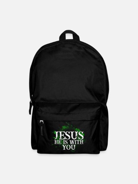 Jesus Christus Ist Mit Dir - Christliches Motiv - Rucksack - Schwarz