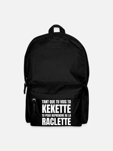 raclette, fan de raclette, raclette humour - Sac à dos - noir