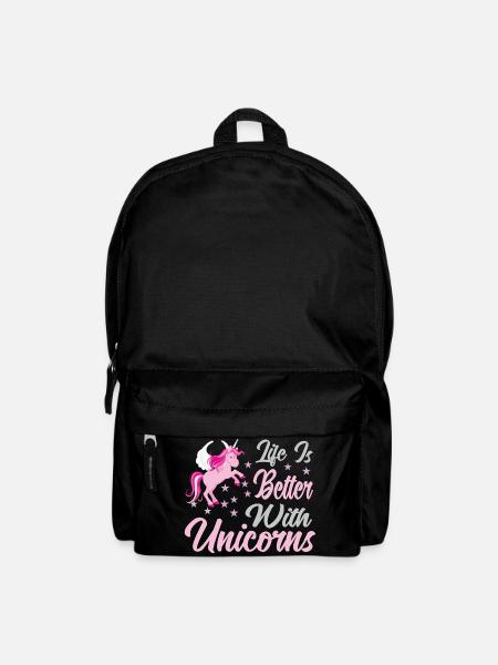 Leben ist besser mit Einhörnern - Rucksack - Schwarz