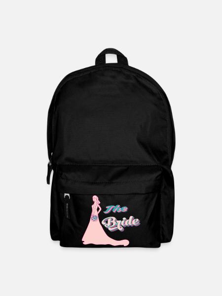 the bride retro pink typographie and silhouette - Backpack - black