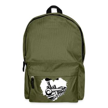 Railway locomotive Railway "Love-Train" - Backpack - olive green - Front