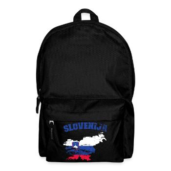 Slovenia Flag Map used - Backpack - black - Front