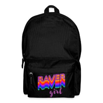 Raver girl dessin pour festival, rave, EDM, danse - Sac à dos - noir - Devant