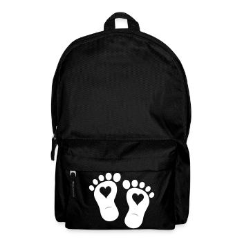Kinderfüße Baby Geburt - Rucksack - Schwarz - Vorne
