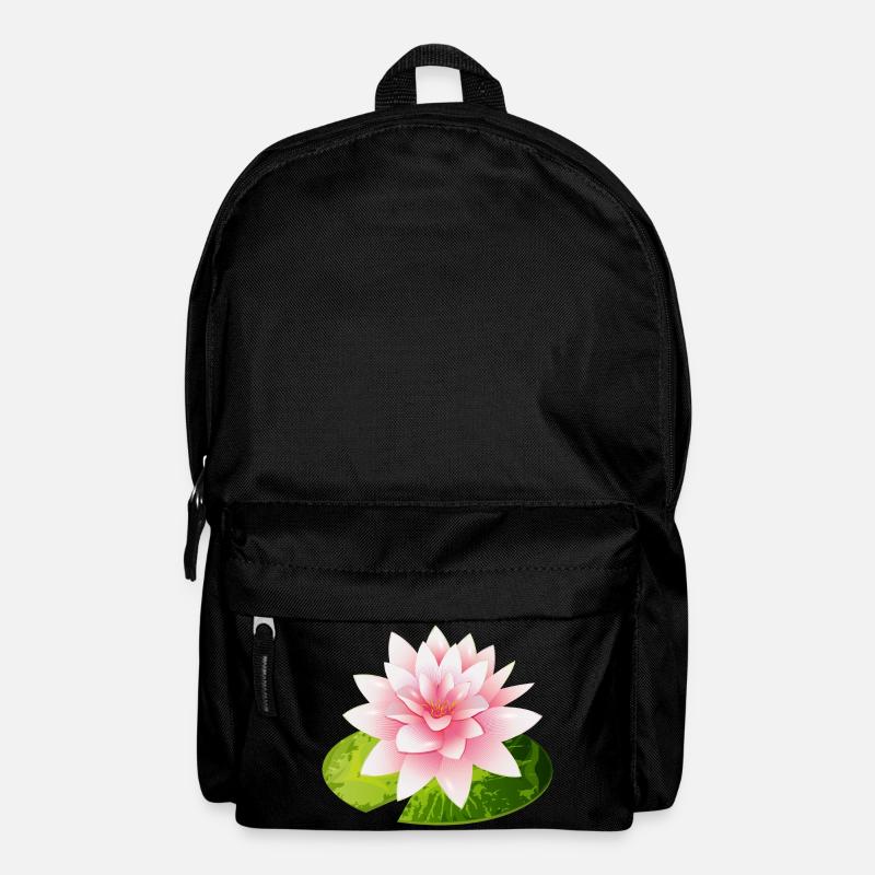 leuchtende Seerose mit grünem Seerosenblatt - Rucksack - Schwarz