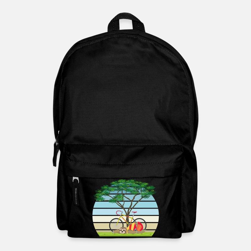 Faultier mit Fahrrad schläft nach Fahrt unter Baum - Rucksack - Schwarz