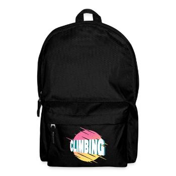Climbing Climbers Mountains Mountaineering Vintage Retro - Backpack - black - Front