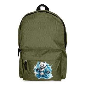 Panda Bär Karate Kung Fu Judo Kampfsport Kämpfer - Rucksack - Olivgrün - Vorne