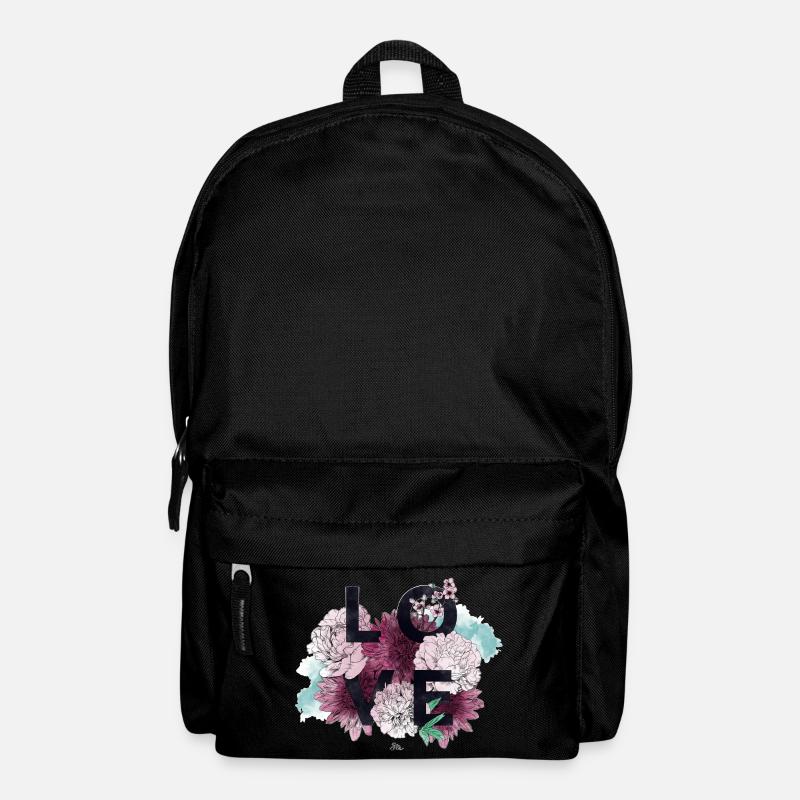Love and Flowers in Pink - Rucksack - Schwarz