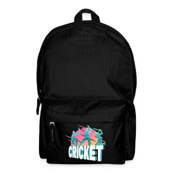 Cricket Cricketer Batsman Sport Vintage - Backpack - black - Front