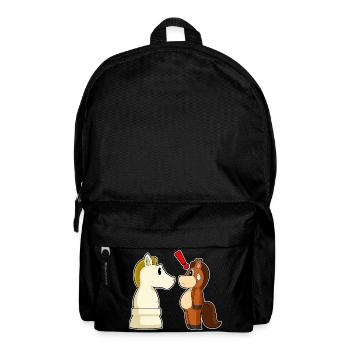 Pferd Schachfigur Springer Schach - Rucksack - Schwarz - Vorne