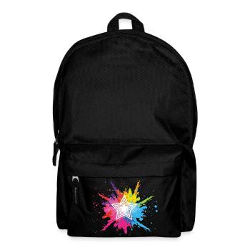 Weißer Stern und mehrfarbige Explosion - Rucksack - Schwarz - Vorne