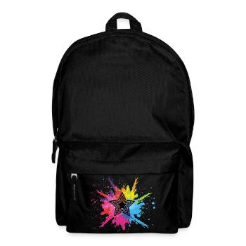 étoile noire et explosion multicolore - Sac à dos - noir - Devant