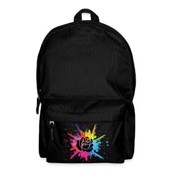 Schwarze Blume und mehrfarbige Explosion - Rucksack - Schwarz - Vorne