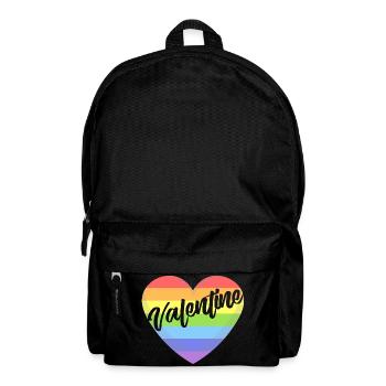 Valentine's Day lgbt heart gay pride t-shirt - Backpack - black - Front