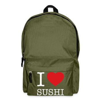I LOVE SUSHI - Rucksack - Olivgrün - Vorne