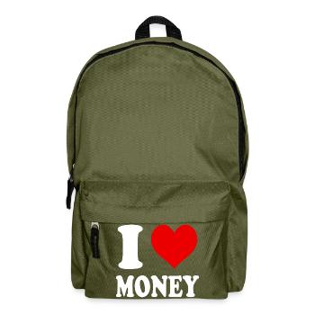 Ich liebe Geldherz lustig witzig - Rucksack - Olivgrün - Vorne