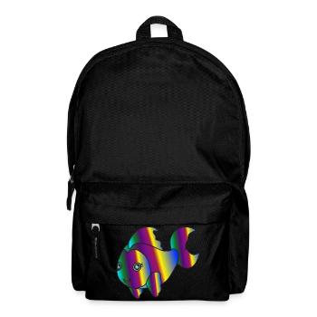 Kunterbunter Fisch - Rucksack - Schwarz - Vorne