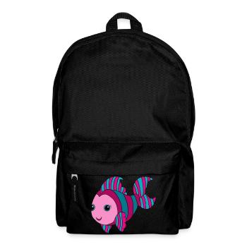 Bunter Fisch - Rucksack - Schwarz - Vorne