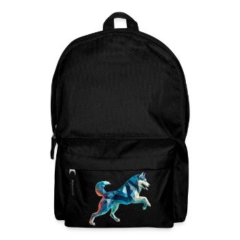 3D Geometric Origami Husky Sled Dog - Backpack - black - Front