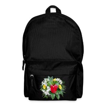 BOUQUET OF FLOWERS WITH FLAMINGO FLOWER - Backpack - black - Front