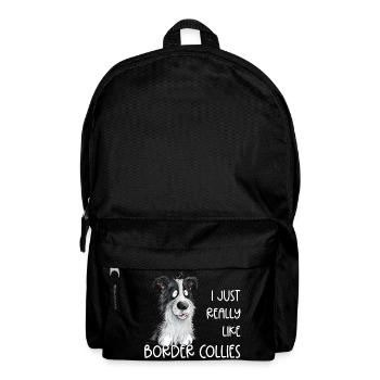 Droll border collie chien dicton - Sac à dos - noir - Devant