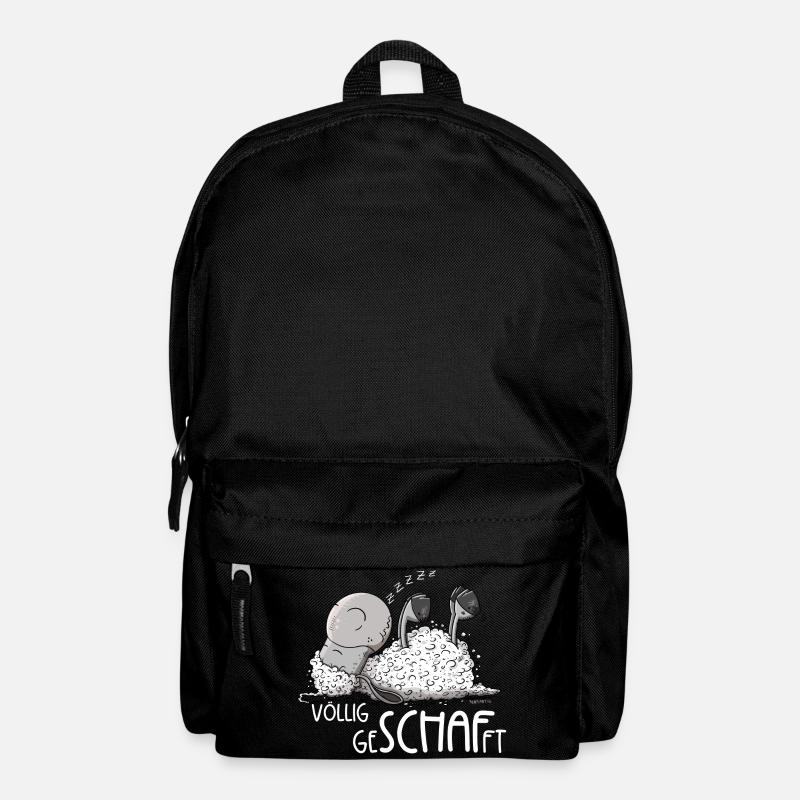 Kleines Schlafendes Schaf Völlig Geschafft - Rucksack - Schwarz