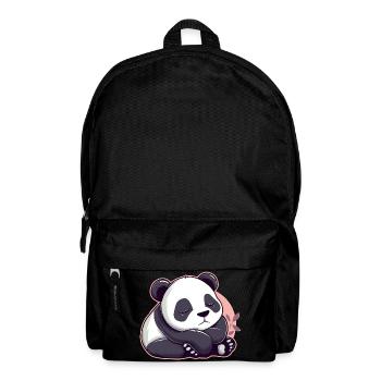Dessin animé mignon d’un panda endormi - Design adorable - Sac à dos - noir - Devant