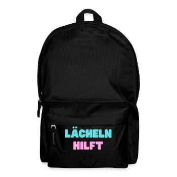 Lächeln hilft - Rucksack - Schwarz - Vorne