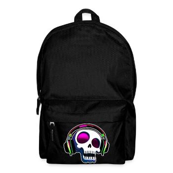 Crazy Skull with Headphones Art - Backpack - black - Front