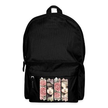 Rosenmädchen Brushdesign - Rucksack - Schwarz - Vorne