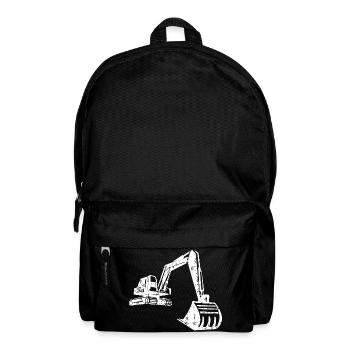 Excavator Silhouette Construction Worker Grunge Design - Backpack - black - Front