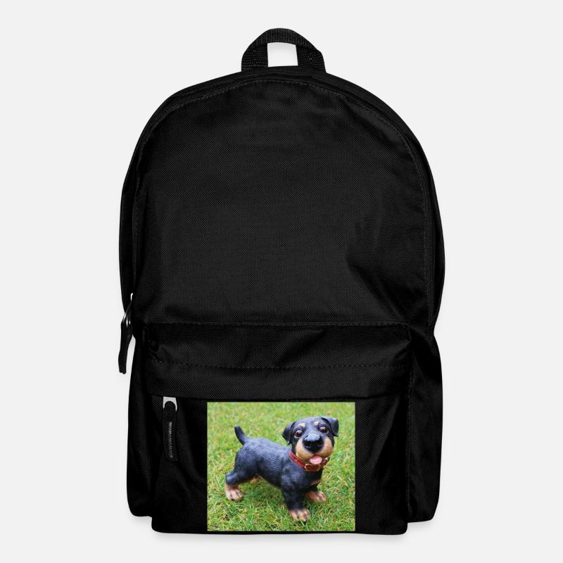 Cute Dachshund Puppy Print - Backpack - black