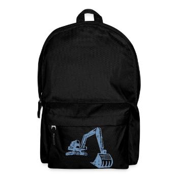 Excavator Silhouette Construction Worker Grunge Design - Backpack - black - Front