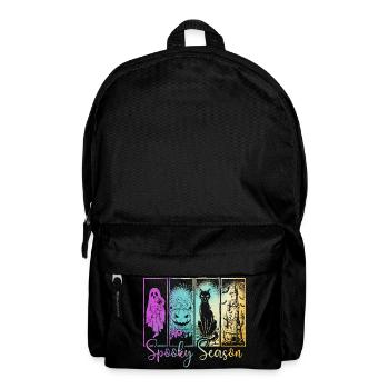 Spooky Season — Ghost & Pumpkin Haunted Vibes - Backpack - black - Front