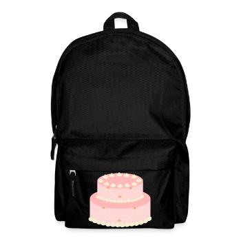 Pastel Rose Cake with Garlands - Backpack - black - Front