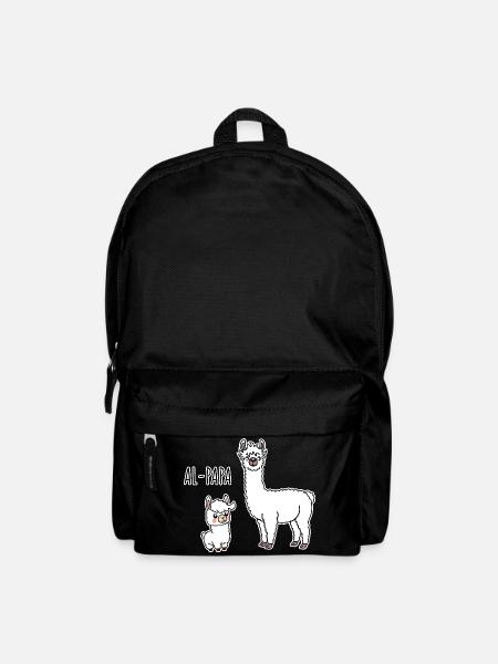 Al-Papa An Alpaca Dad with Alpaca Child - Backpack - black