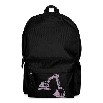 Excavator Silhouette Construction Worker Grunge Design - Backpack - black - Front