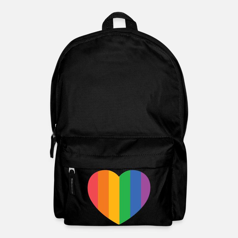 Herz mit Pride Streifen - Rucksack - Schwarz