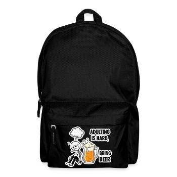 Adulthood is hard, beer helps - Backpack - black - Front