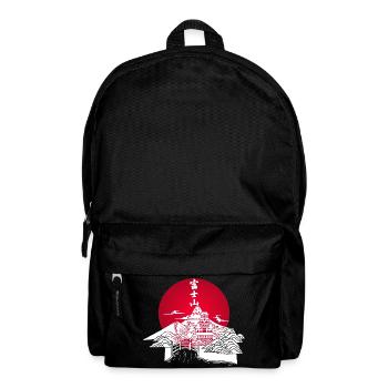 Paysage japonais blanc et soleil rouge - Sac à dos - noir - Devant