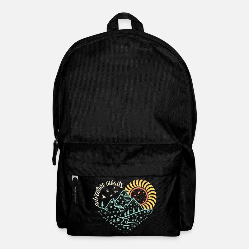Adventure Awaits – Glowing Night-Hike Vibe - Backpack - black